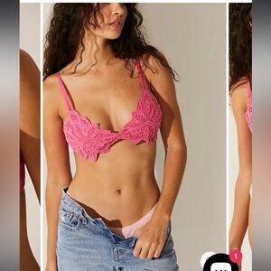 Free People Soliel Pink Lace Bralette